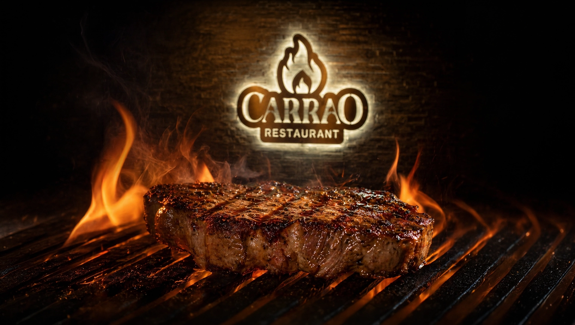 Cortes de carne a la parrilla sobre las brasas en Carrao Restaurant, Dallas